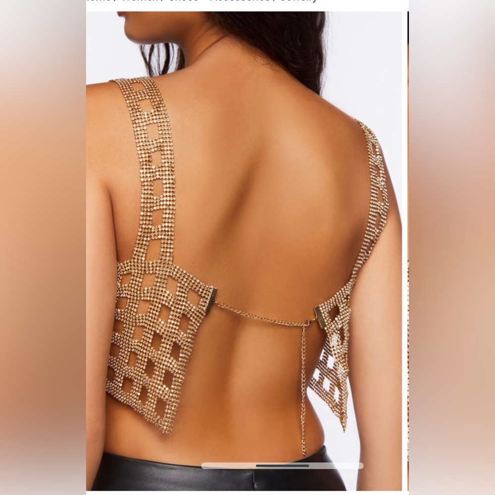 Open-Back Chainmail Crop Top - Picture 2 of 6